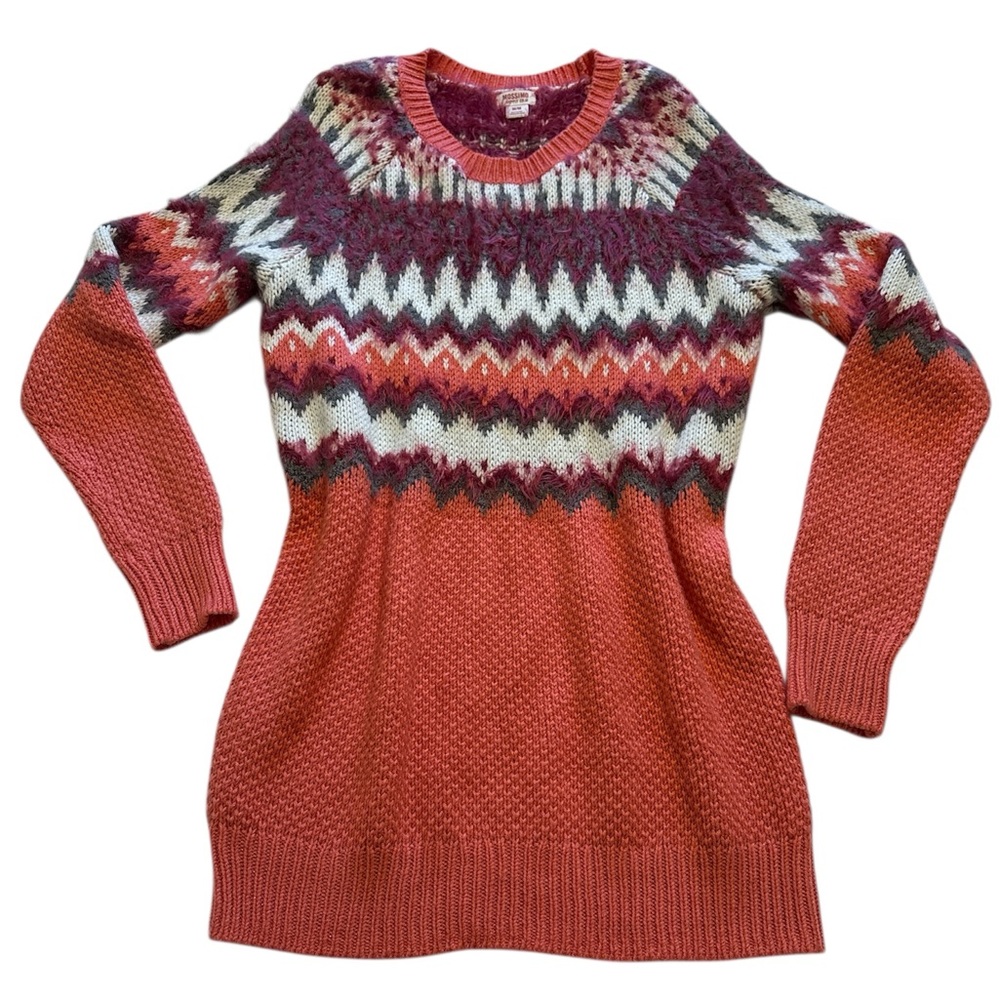 Mossimo Nordic Fair Isle Soft Colorful Cabincore Chunky Knit  Sweater Size M